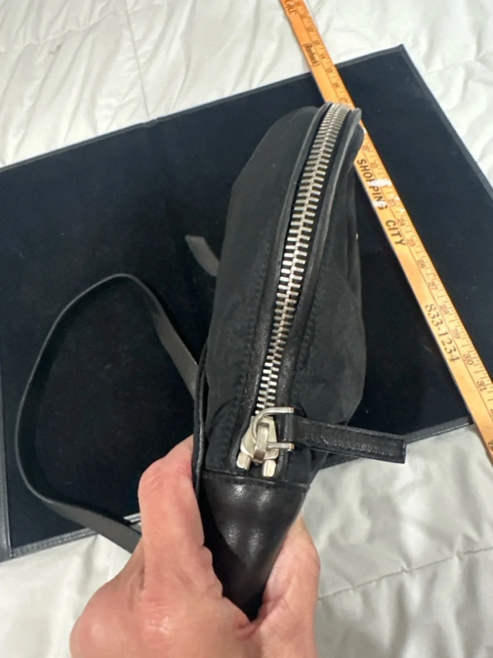 Prada Black Nylon Shoulder Hobo with Leather Trim - Picture 14 of 16